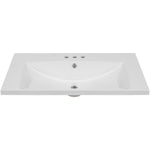 ZUN 30" Single Bathroom Vanity Top with White Basin, 3-Faucet Holes, Ceramic, White WF283479AAK