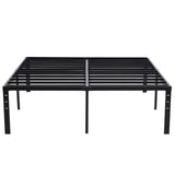 ZUN 218.5*188*35.5cm Bed Height 14" Simple Basic Iron Bed Frame Iron Bed Black 52496020