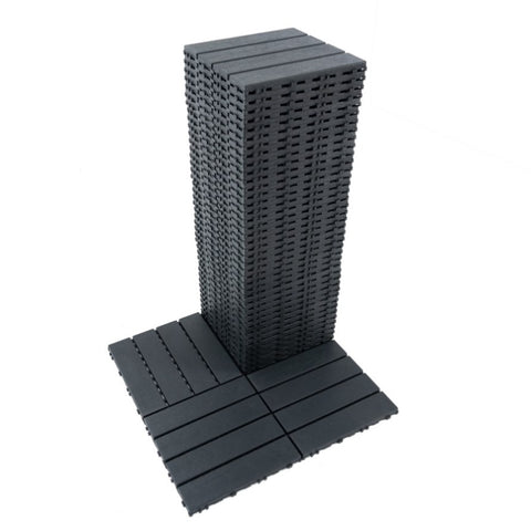 ZUN Plastic Interlocking Deck Tiles,44 Pack Patio Deck Tiles,11.8"x11.8" Square Waterproof Outdoor Floor W112990464