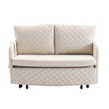 ZUN COOLMORE Convertible Sleeper Sofa Bed, Modern Velvet Loveseat Couch with Pull Out Bed, Small Love W153969850