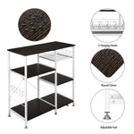 ZUN 35.5" Kitchen Baker's Rack Utility Storage Shelf Microwave Stand 3-Tier 3-Tier Table For Spice Rack 41555443