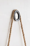 ZUN 19.5" in Handsome Cleveland Mirror with Rope Strap Contemporary Design Circle Mirror with Grey Round W2078124346