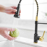 ZUN Commercial Kitchen Faucet with Pull Down Sprayer, Single Handle Single Lever Kitchen Sink Faucet W1932P156133