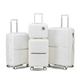 ZUN Luggage Sets 4 Piece PP Lightweight & Durable Expandable suitcase W2098126459
