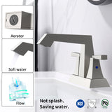 ZUN 2-Handle Bathroom Sink Faucet Brushed Nickel 4 Inches Centerset Vanity Faucet 3 Hole Bathroom Faucet 27333024