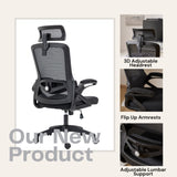 ZUN Ergonomic Office Desk Chair,Mesh High Back Computer Chair with Adjustable 3D Headrest & Lumbar W2068123472
