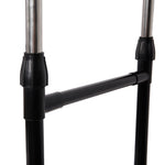 ZUN Dual-bar Vertical & Horizontal Stretching Stand Clothes Rack with Shoe Shelf YJ-03 Black & Silver 23353830