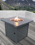 ZUN Living Source International 25" H Steel Outdoor Fire Pit Table with Lid B120141800