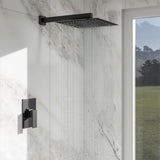 ZUN Shower Faucet Set,,Shower System with 10-Inch Rainfall Shower Head and Shower Valve, Matte black W1243134179