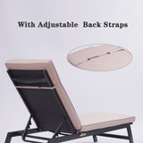 ZUN 2PCS Set Outdoor Lounge Chair Cushion Replacement Patio Funiture Seat Cushion Chaise Lounge Cushion 49013215