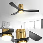 ZUN 52 Inch Low Profile Ceiling Fan with Remote Control 3 Solid Wood Blades,52 Inches Suitable for W934P147070