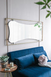 ZUN 28x1.5x60" Poppy Mirror with Gold Metal Frame Contemporary Design Wall Decor for Bathroom, Entryway W2078124326