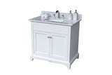 ZUN Montary 37"x 22" bathroom stone vanity top Carrara jade engineered marble color with undermount W50934996