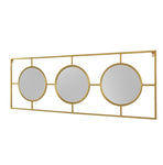 ZUN 3 Mirror Piece Wall Mirror in Gold Rectangular Frame, Home Wall Decor for Bedroom Living Room, W2078124320