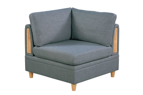 ZUN Living Room Furniture Corner Wedge Steel Color Dorris Fabric 1pc Cushion Wedge Sofa Wooden Legs B01147401