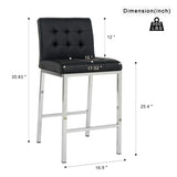 ZUN Modern Design High Counter Stool Electroplated leg Kitchen Restaurant black pu Bar Chair W210123601