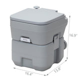 ZUN Portable Toilet With 5.3 Gallon Waste Tank and Carry Bag, Porta Potty for RV Boat Camping, Gray W2181P148123