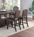 ZUN Classic Design Rustic Espresso Finish Faux Leather Set of 2pc High Chairs Dining Room Furniture B011P160104