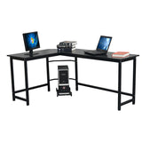 ZUN L-Shaped Desktop Computer Desk Black 22205720