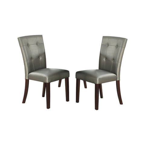 ZUN Leather Upholstered Dining Chair, Silver SR011752