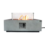 ZUN Living Source International Concrete/Glass Propane/Natural Gas Fire Pit Table B120141807