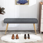 ZUN 45.3" Dining Room Bench with Metal Legs - CHARCOAL W131471293