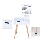 ZUN Dressing Vanity Table Makeup Desk with Flip Top Mirror and 2 Drawers for Bedroom Living Life,White W76057038