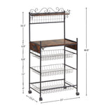 ZUN Removable Microwave& Oven Shelf Wire Basket, Kitchen Storage Shelf Rack for Spices, Pots and Pans, W2167131068