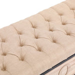 ZUN Linen Upholstered Ottoman End of Bed Button Tufted Storage Benches for Bedroom, Living Room, Hallway W1757125900