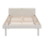 ZUN Modern Design Twin Size Platform Bed Frame with Built-in USB Ports for White Washed Color W697123297