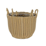 ZUN 3-Pack Wicker Multi-purposes Basket with Handle - Planter Basket - Natural B046P144685