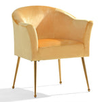 ZUN Velvet Accent Chair with Wood Frame, Modern Armchair Club Leisure Chair with Gold Metal Legs, Single W68058563