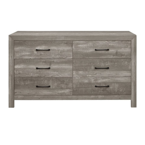 ZUN Modern Rustic Style Gray Finish 1pc Dresser of 6x Drawers Bedroom Wooden Furniture B011P146555