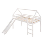 ZUN Twin Size Loft Bed with Slide, House Bed with Slide,White WF286243AAK