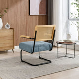 ZUN COOLMORE Accent Chair - Modern Industrial Slant Armchair with Metal Frame - Premium High Density W1539115323