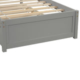 ZUN Twin size Platform Bed Wood Bed Frame with Trundle, Gray WF194302AAE