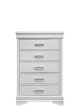 ZUN Modern Brooklyn 5 Drawers Chest made with Wood in White 733569342808