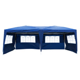 ZUN 3 x 6m Four Windows Practical Waterproof Folding Tent Blue 68227573
