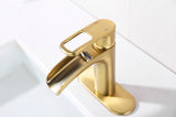 ZUN Bathroom Faucet Waterfall Bathroom Faucet Pop Up Drain Bathroom Sink Faucet,Faucet for Bathroom D5301LSJ