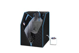 ZUN Portable Half body Black Steam Sauna Tent for Personal Relaxation, Detox and Therapy at home.PVC W78233974