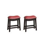 ZUN Burgundy PU Upholstery Stool, Set of 2 SR011820