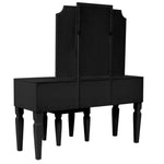 ZUN Luxurious Majestic Classic Black Color Vanity w Stool 3- Storage Drawers 1pc Bedroom Furniture B011111849