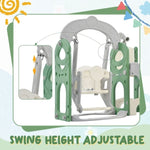 ZUN Toddler Slide and Swing Set 5 in 1, Kids Playground Climber Slide Playset with Telescope, PP321359AAF