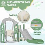 ZUN Toddler Slide and Swing Set 5 in 1, Kids Playground Climber Slide Playset with Telescope, PP321359AAF