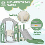 ZUN Toddler Slide and Swing Set 5 in 1, Kids Playground Climber Slide Playset with Telescope, PP321359AAF