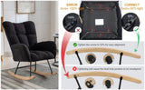 ZUN Rocking Chair Pocket, Soft Teddy Fabric Rocking Chair for Nursery, Comfy Wingback Glider Rocker W1372128347