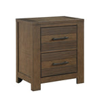 ZUN Antique Brown Finish 1pc Nightstand of Two Drawers Bold Look Bedroom Furniture Black Handles B011P147695