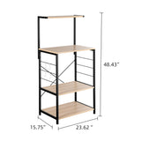 ZUN Wooden Kitchen Shelf , Baker's Rack 4 Tier Shelves Brown Color 06498780