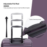 ZUN 3 Piece Luggage Sets ABS Lightweight Suitcase with Two Hooks, Spinner Wheels, TSA Lock, W28468094