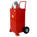 ZUN 30 Gallon Gas Caddy With Wheels, Fuel Transfer Tank Gasoline Diesel Can Reversible Rotary Hand W46568159